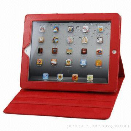 Leather Case for iPad 2, Good Quality PU, Adjustable Height for Convenient Reading